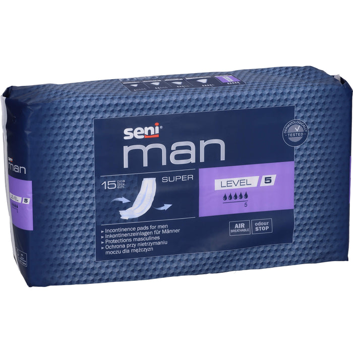 Seni Man Super Level 5 Inkontinenzeinlagen, 15 pc Dépôts