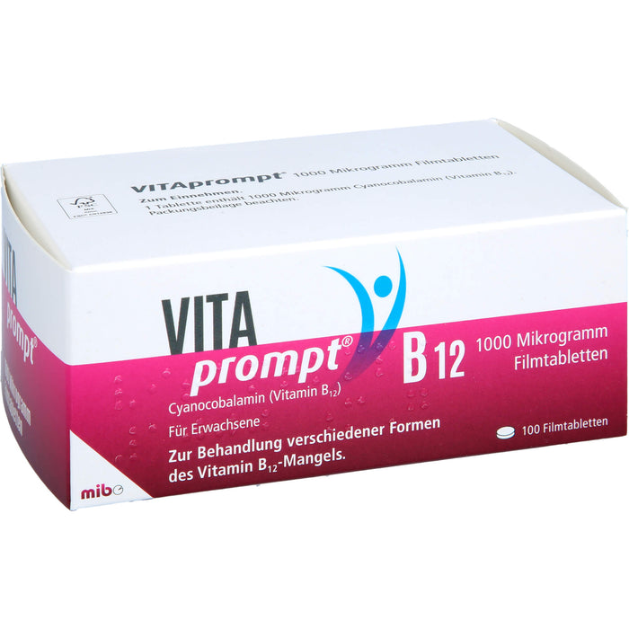 Vitaprompt B12 1000 Mikrogramm Filmtabletten zur Behandlung eines Vitamin B12-Mangels, 100 St. Tabletten