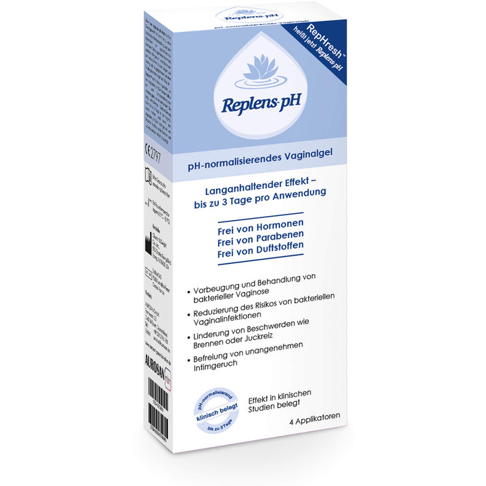Replens pH normalisierendes Vaginalgel bei bakterieller Vaginose, 4 pc Paquet