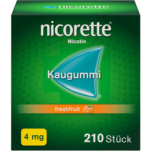 Nicorette Kaugummi 4 mg freshfruit zur Rauchentwöhnung, 210 St. Kaugummi