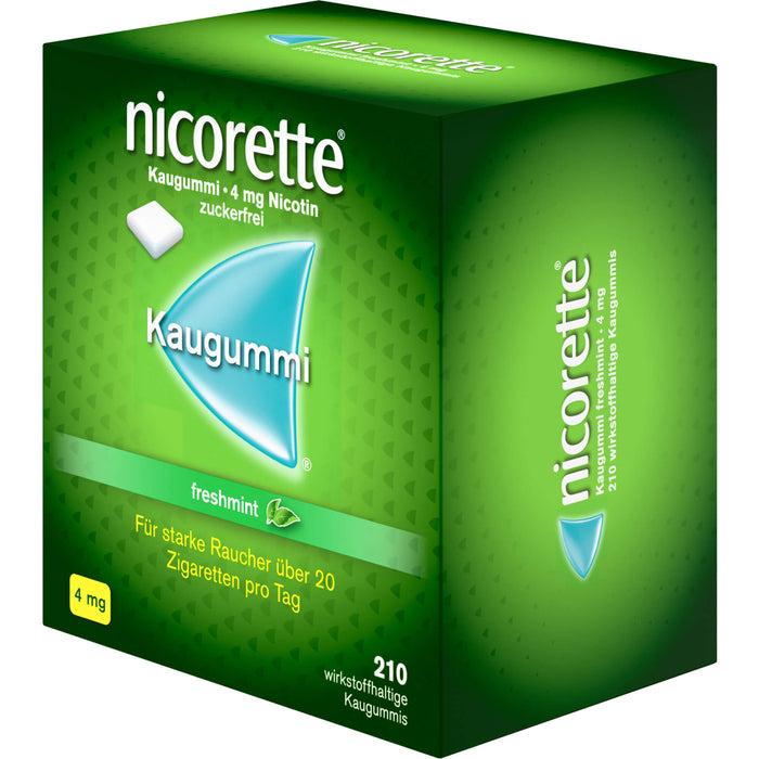 Nicorette Kaugummi 4 mg freshmint zur Rauchentwöhnung, 210 pc Gomme à mâcher