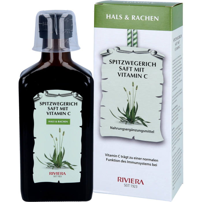 RIVIERA Spitzwegerich Saft mit Vitamin C für ein normales Immunsystem, 250 ml Solution