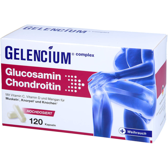 GELENCIUM Glucosamin Chondroitin Kapseln hochdosiert mit Vitamin C, 120 pc Capsules