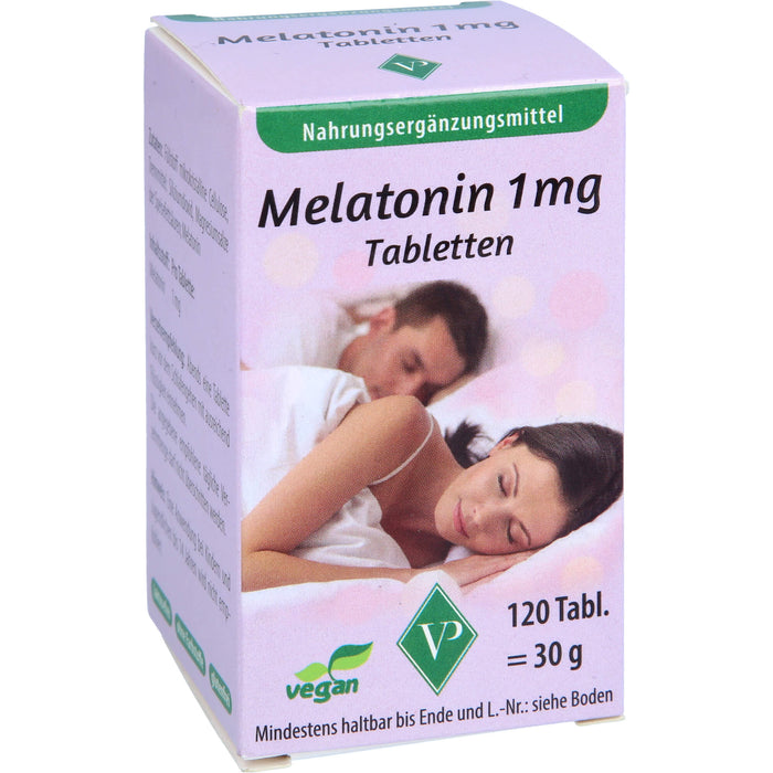 Velag Pharma Melatonin 1 mg Tabletten zur Verkürzung der Einschlafzeit, 120 pcs. Tablets
