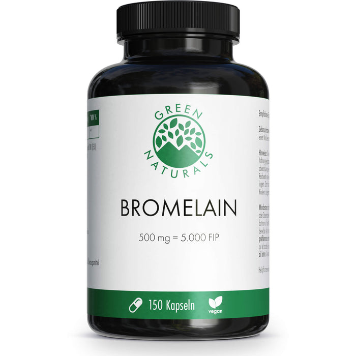 GREEN NATURALS Bromelain 500 mg vegan Kapseln, 150 St. Kapseln