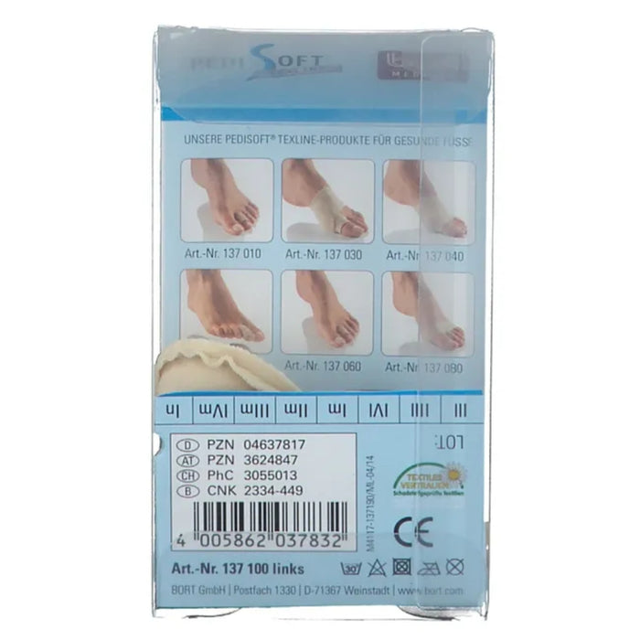 BORT PediSoft TexLine Zehen-Pad links mit Textilbezug für empfindliche Füße, 1 pc Oreillers