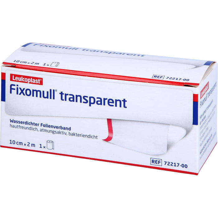 Fixomull transparent 10 cm x 2 m zur wasserdichten vollflächigen Fixierung von Wundauflagen, 1 pc Pansement