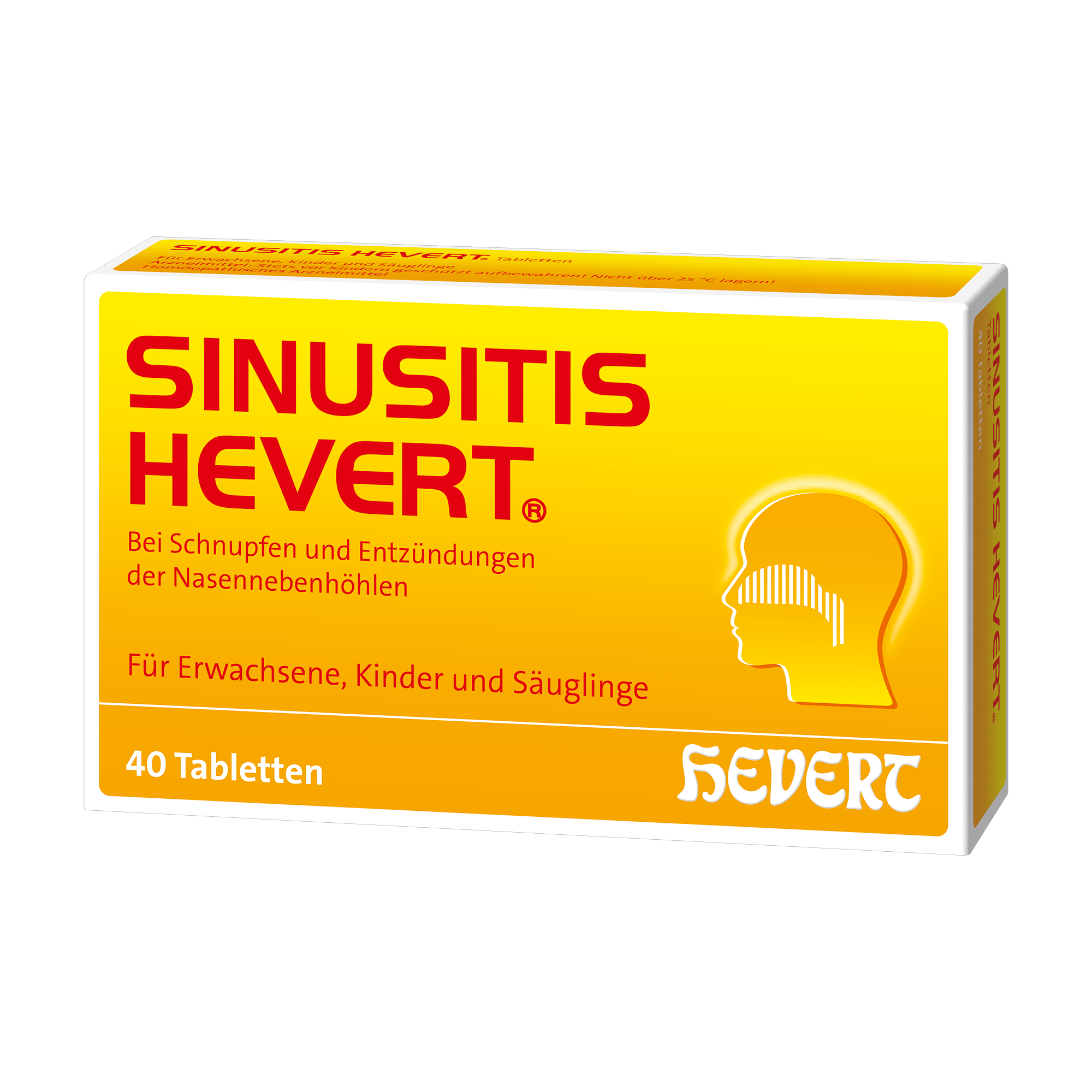 Sinusitis Hevert bei Schnupfen und Entzündungen der Nasennebenhöhlen, 40 St. Tabletten
