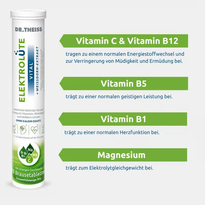 DR. THEISS Elektrolüte Vital Brausetabletten, 20 St. Brausetabletten