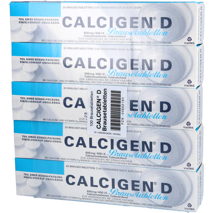 CALCIGEN D 600 mg / 400 I.E. Brausetabletten bei gleichzeitigem Calcium- und Vitamin D-Mangel, 100 pc Comprimés effervescents