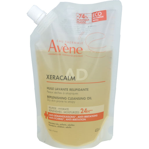 Avene Xeracalm A.D rückfettendes Reinigungsöl für sehr trockene, zu Neurodermitis und Juckreiz neigende Haut, 400 ml Öl