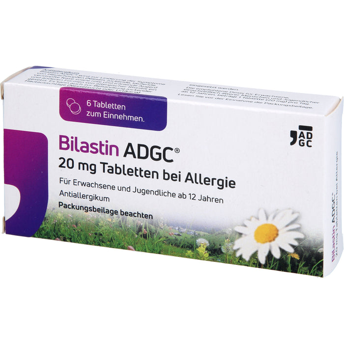 ADGC Bilastin 20 mg Tabletten bei Allergien, 6 St. Tabletten