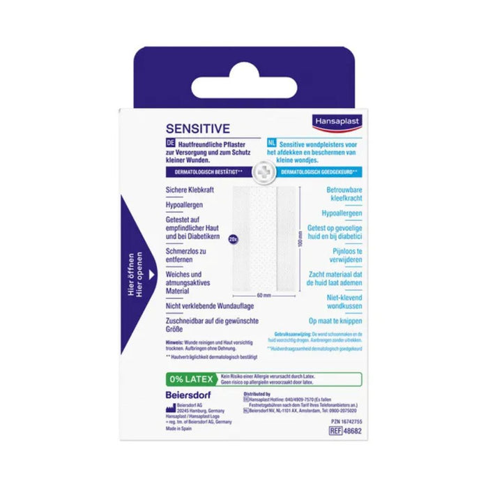 Hansaplast Sensitive Pflaster Hypoallergen 2mx6cm, 1 pcs. Patch