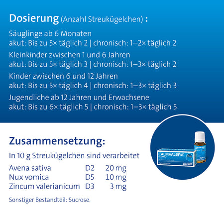 Calmvalera Globuli bei Überreizung und Nervosität, 7.5 g Globuli