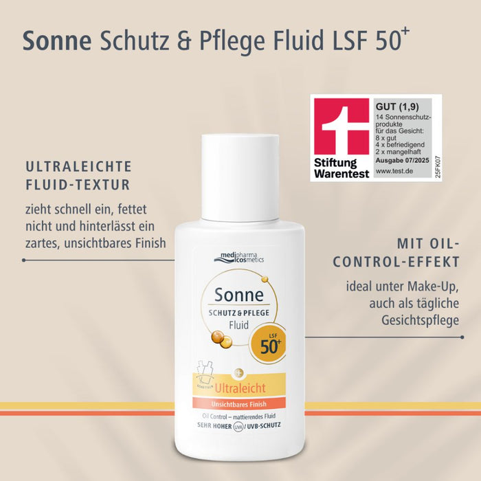 Medipharma Cosmetics Sonne Schutz & Pflege Fluid LSF 50+ ultraleicht, 50 ml Cream