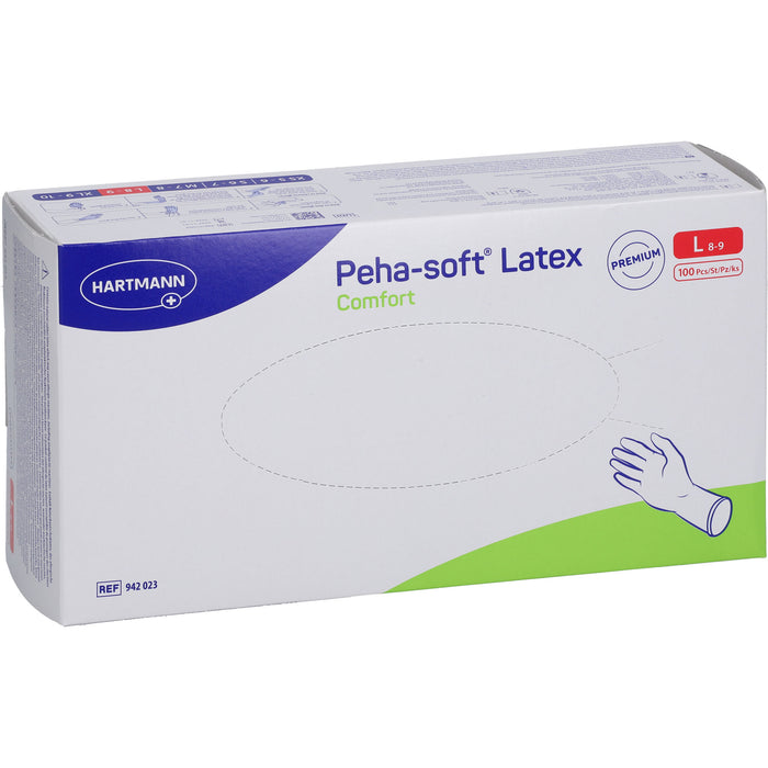 Peha-soft Latex Comfort L Untersuchungshandschuhe unsteril, 100 St. Handschuhe