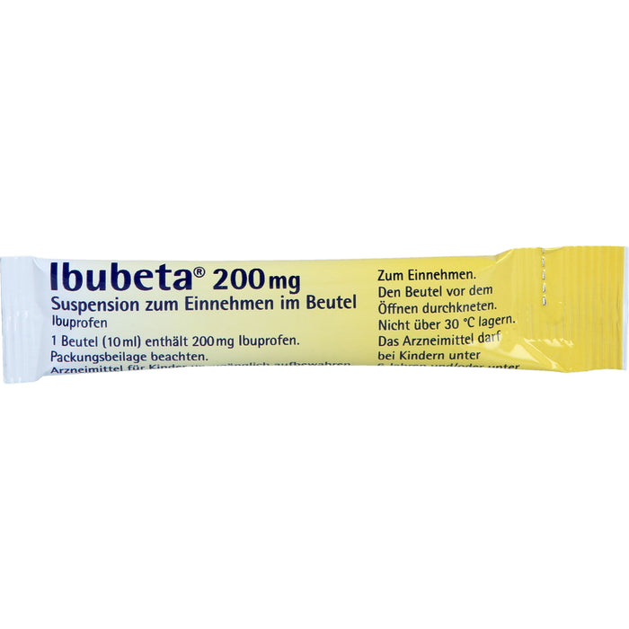 Ibubeta 200 mg Suspension bei Schmerzen oder Fieber, 20 pcs. Sachets