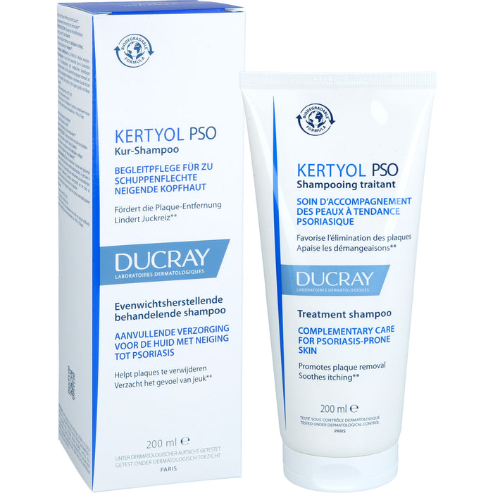 KERTYOL PSO ausgleichendes Kur-Shampoo für zu Schuppenflechte neigende Kopfhaut, 200 ml Shampoo
