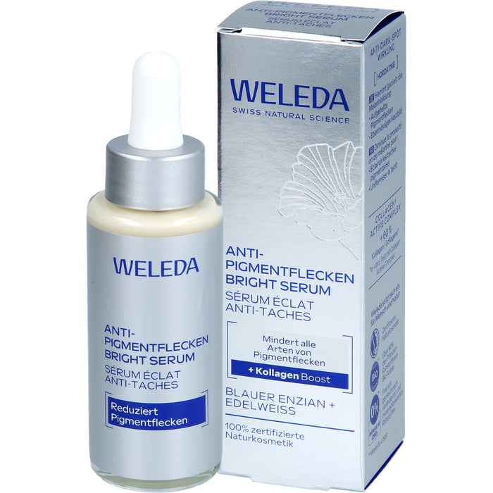 WELEDA Anti-Pigmentflecken Serum mit Enzian & Edelweiß, für strahlenden Teint und weniger Flecken, 30 ml Gel