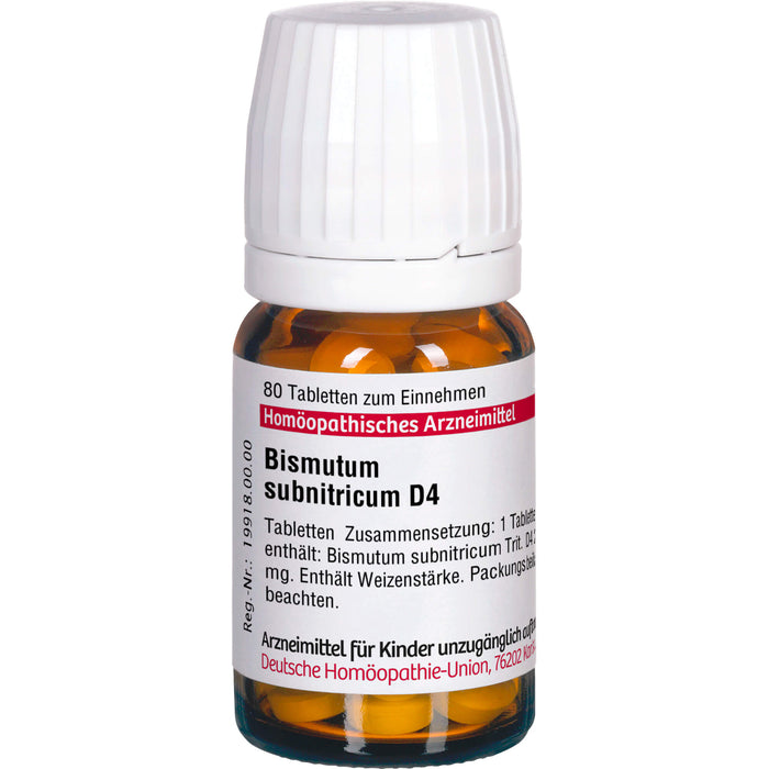 Bismutum subnitricum D4 DHU Tabletten, 80 pc Tablettes