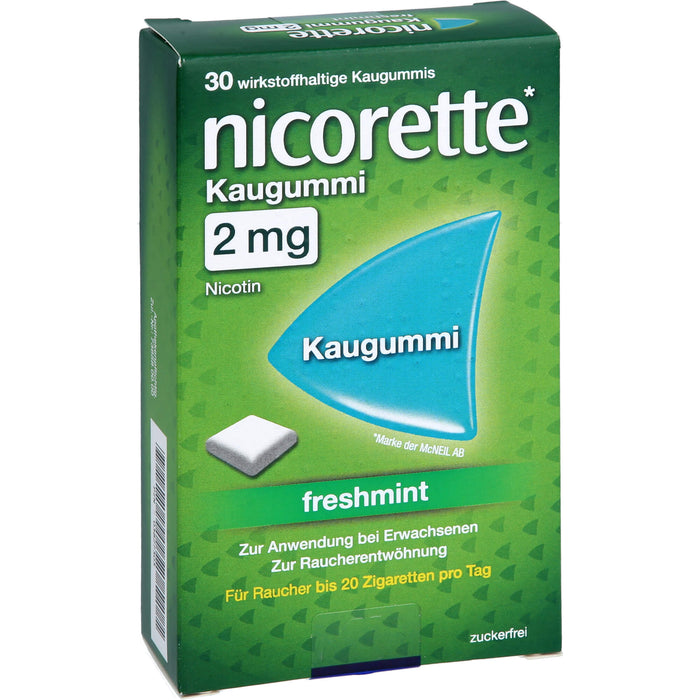 nicorette Kaugummi 2 mg freshmint  Reimport EMRAmed, 30 pc Gomme à mâcher