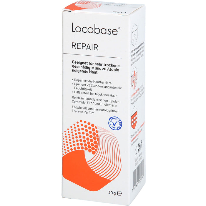 Locobase Repair Creme für sehr trockene, geschädigte, zu Atopie neigende Haut, 30 g Cream