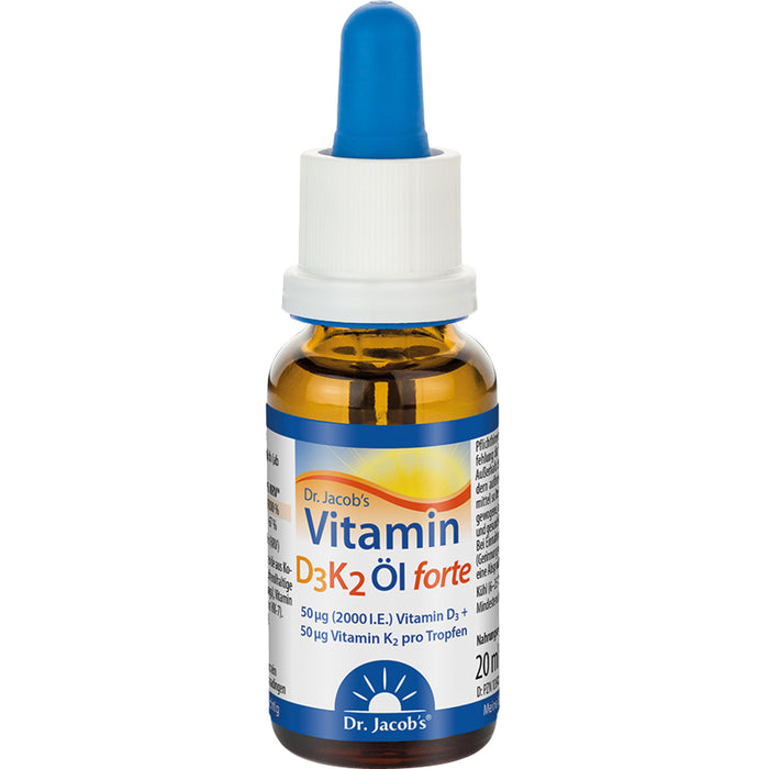 Dr.Jacob's  Vitamin D3K2 Öl forte Tropfen, 20 ml Lösung