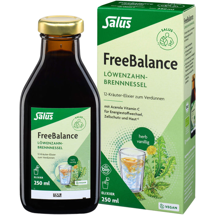 Salus FreeBalance Löwenzahn-Brennnessel 12-Kräuter-Elixier, 250 ml Lösung