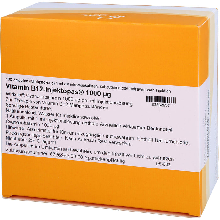 Vitamin B12-Injektopas  1000 µg, 100 St. Ampullen