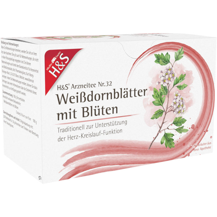 H&S Weißdornblätter mit Blüten Arzneitee, 20 pc Sac filtrant