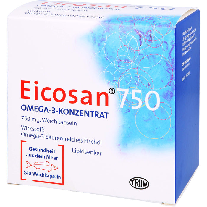 Eicosan  750 Omega-3-Konzentrat, 750 mg, Weichkapseln, 240 pc Capsules