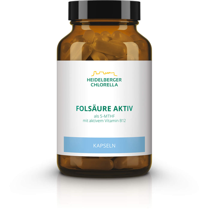 Heidelberger Chlorella Folsäure aktiv + Vitamin B12 aktiv Kapseln, 120 St. Kapseln