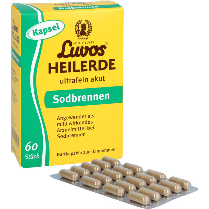 Luvos Heilerde ultrafein akut Hartkapseln zur Einnahme bei Sodbrennen, 60 St. Kapseln