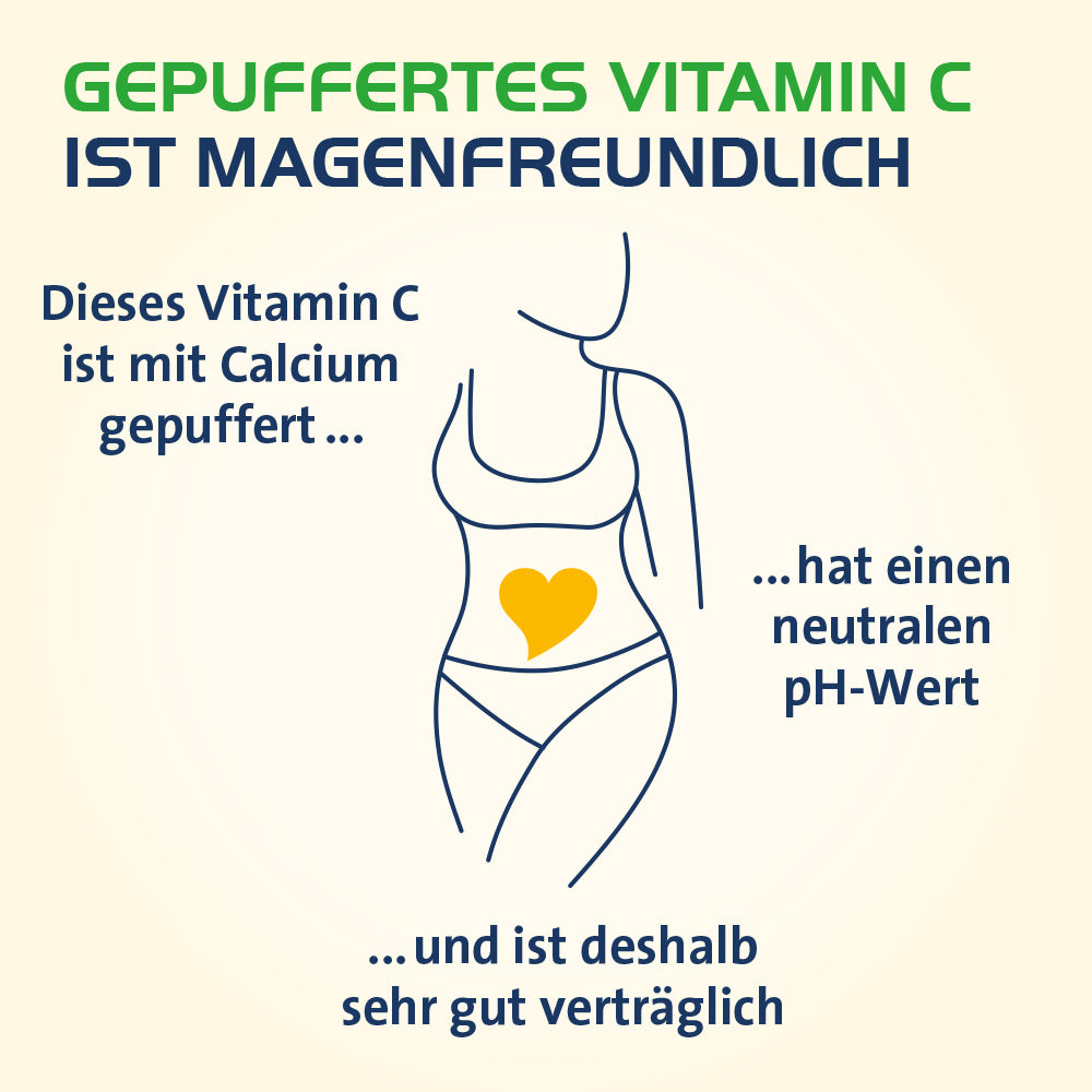 Vitamin C Hevert 500 mg gepuffert als magenfreundliches Multi-Talent für die Gesundheit, 60 St. Kapseln
