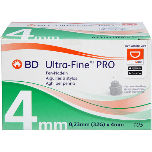 BD Ultra-fine Pro Pen-Nadeln 4 mm 32 G 0,23 mm, 105 St. Kanülen