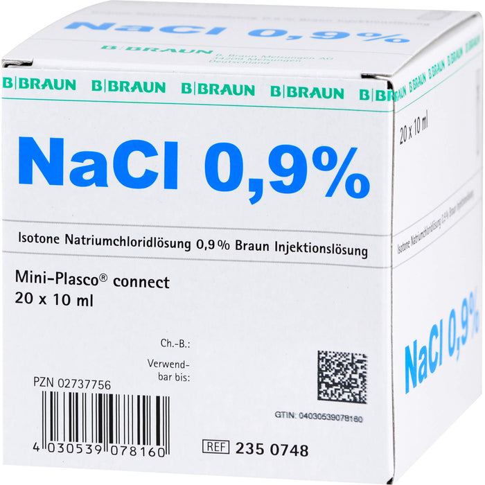 Isotone Kochsalzlösung NaCl 0,9% Braun Mini-Plasco connect, 20 ml Solution