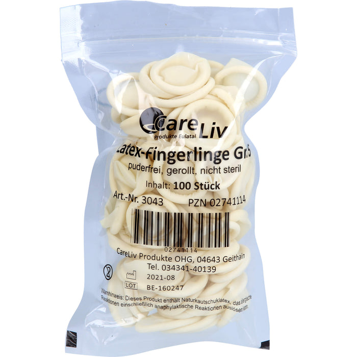 Careliv Fingerling Latex OP Gr. 5, 100 pc Doigtiers