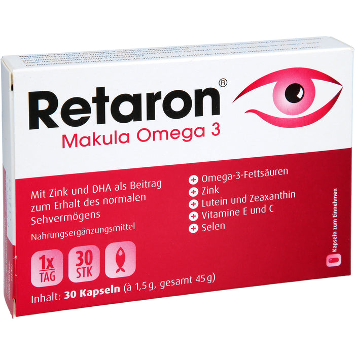 Retaron Makula Omega 3 Kapseln zum Erhalt des normalen Sehvermögens, 30 St. Kapseln