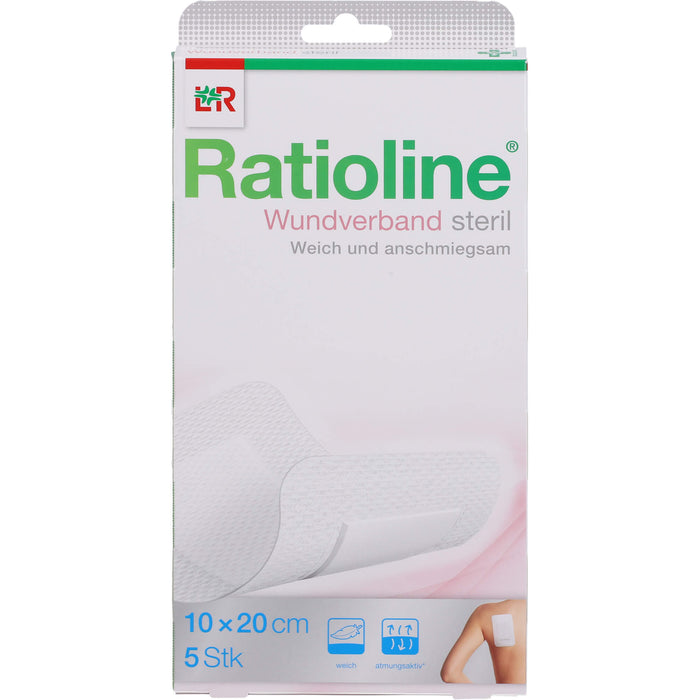 Ratioline steriler Wundverband 10 x 20 cm, 5 St. Verband