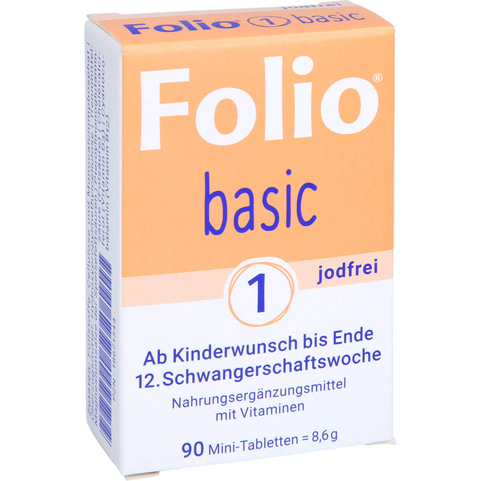 Folio 1 Basic jodfrei ab Kinderwunsch bis Ende 12.Woche, 90 pc Tablettes