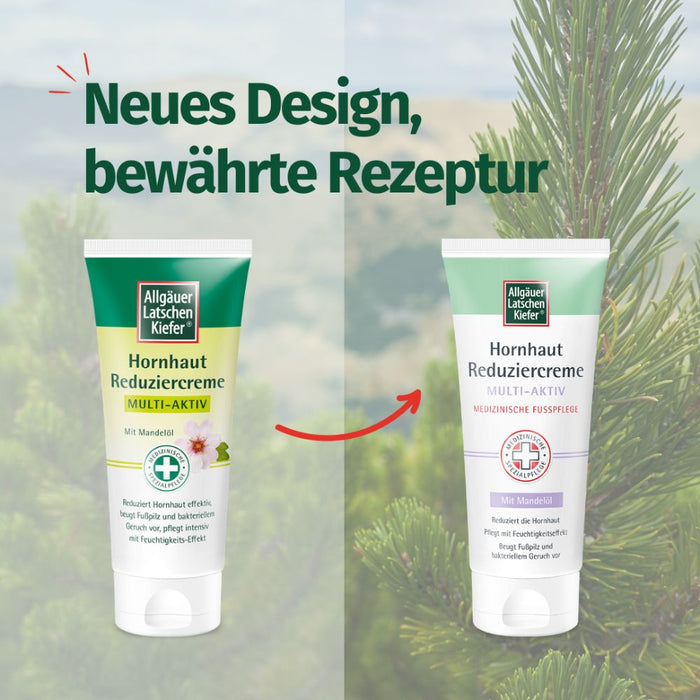 Allgäuer Latschenkiefer Hornhaut Reduziercreme Multi-Aktiv reduziert Hornhaut effektiv, beugt Fußpilz und bakteriellem Geruch vor, pflegt intensiv mit Feuchtigkeits-Effekt, 100 ml Crème