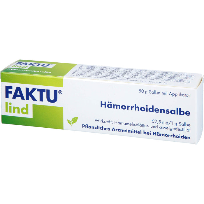 Faktu lind Hämorrhoidensalbe bei Hämorrhoidalleiden im Anfangsstadium, 50 g Onguent