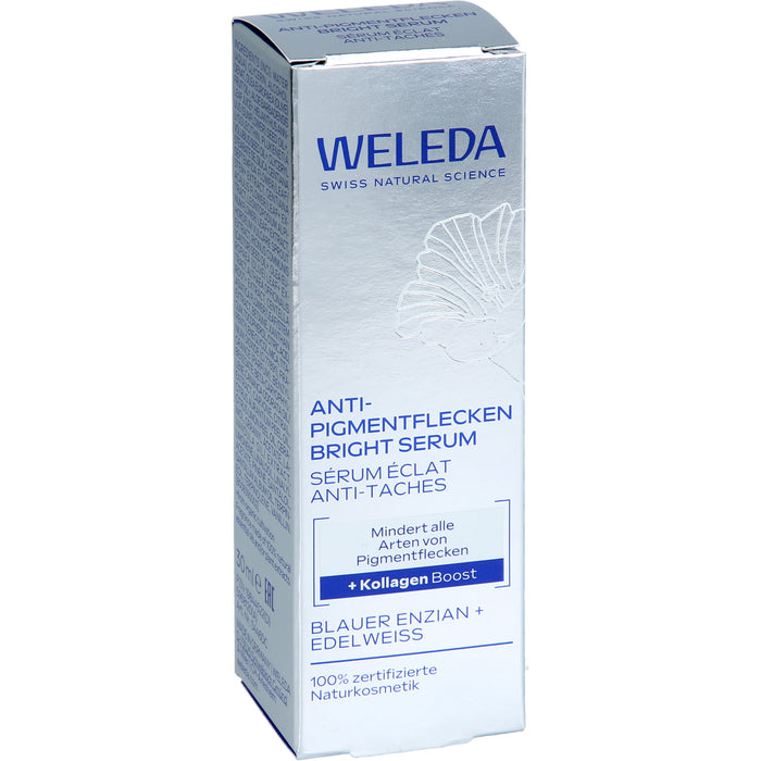 WELEDA Anti-Pigmentflecken Serum mit Enzian & Edelweiß, für strahlenden Teint und weniger Flecken, 30 ml Gel