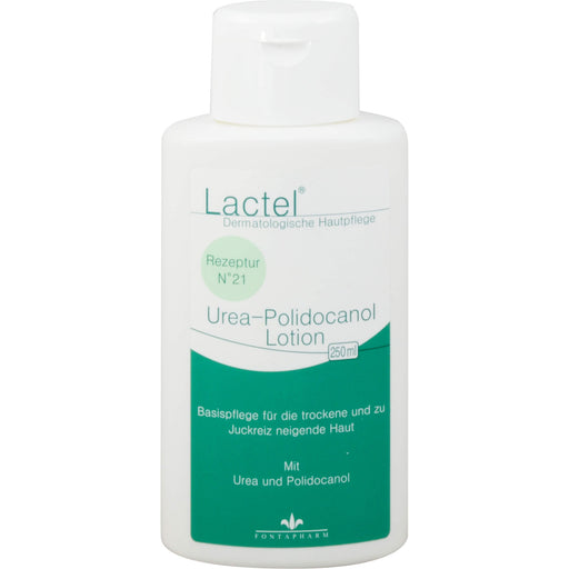 Lactel Nr.21 5% Urea Polidocanol Lotion für die trockene und zu Juckreiz neigende Haut, 250 ml Lotion