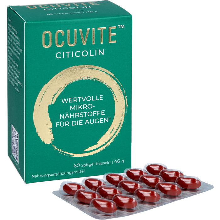 OCUVITE Citicolin Softgel-Kapseln wertvolle Mikronährstoffe für die Augen, 60 pc Capsules