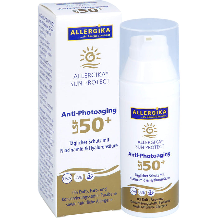 ALLERGIKA Sun Protect Anti-Photoaging LSF 50+ sehr hoher Schutz vor vorzeitiger Hautalterung bei sensibler, trockener Haut, 50 ml Crème