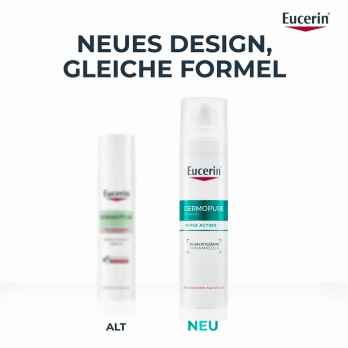 Eucerin Dermopure Triple Effect Gesichtsserum gegen unreine Haut, Pickelmale und glänzende Haut, 40 ml Solution