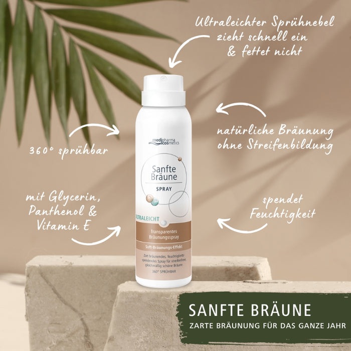 Medipharma Cosmetics sanfte Bräune Spray ultraleichtes transparentes Bräunungsspray, 150 ml Lösung