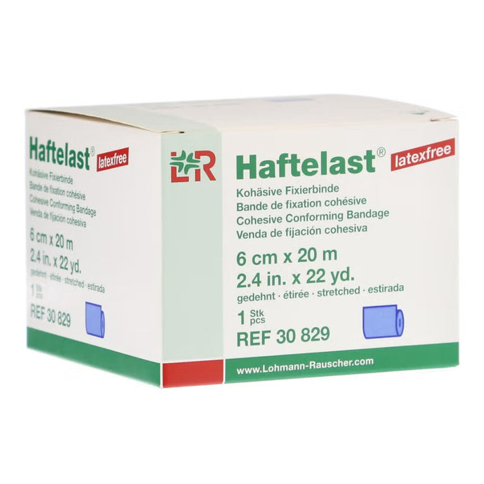 Lohmann & Rauscher Haftelast Fixierbinde kohäsiv 6 cm x 20 m blau, 1 St. Binde