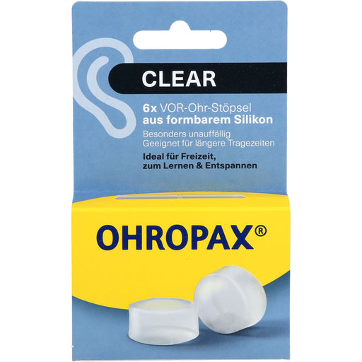 OHROPAX Clear Ohrstöpsel – Komfort und Schutz für jede Situation, 6 St. Ohrstöpsel